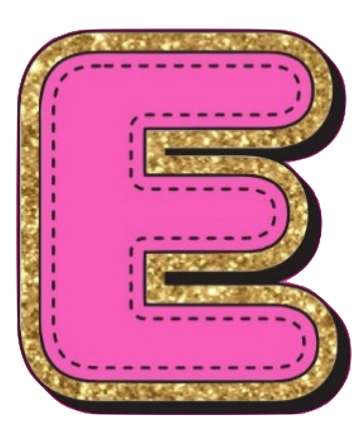 Bright Pink Alphabet trimmed in glittery gold Very Girly!