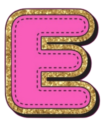 Bright Pink Alphabet trimmed in glittery gold Very Girly!