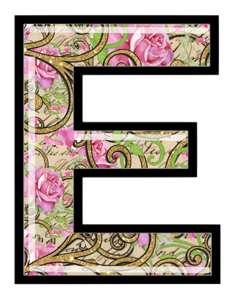 Beautiful Rose & Gold Flourish Alphabet Set