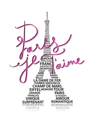 Paris 8X10 Print - Pink Eiffel Tower Je Taime
