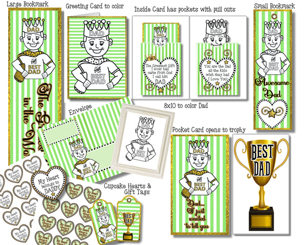 Best Dad Cartoon Coloring Bundle - SCROLL TO SEE ALL ITEMS