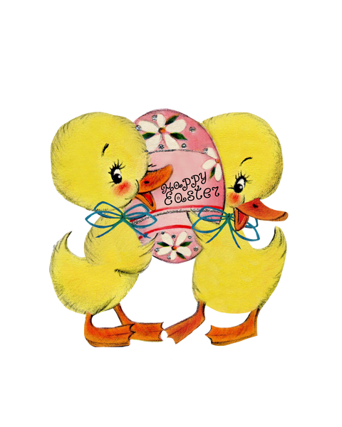 Easter Chicks - Vintage little Easter Chicks Both Clip Art PNG Image & a printable JPG scroll to the image you want to download both are here