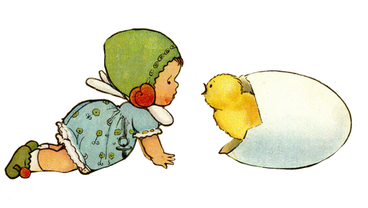 Easter Chicks Clip art PNG Image Two adorable little Chicks ready for Easter - Easter Surprise for little baby girl with egg and chick