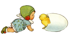 Easter Chicks Clip art PNG Image Two adorable little Chicks ready for Easter - Easter Surprise for little baby girl with egg and chick