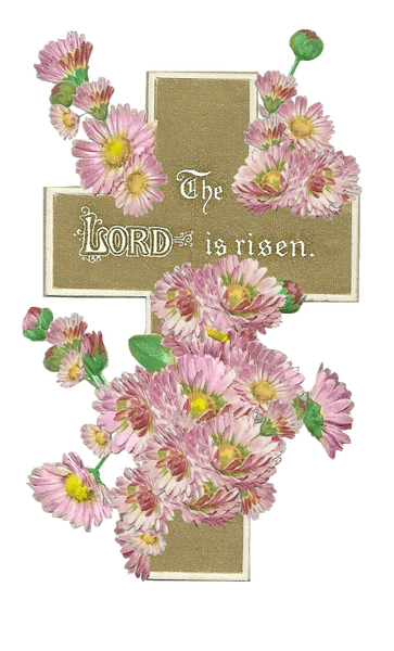 Easter Gold Cross With Vintage Flowers