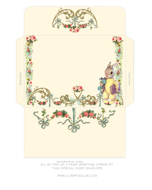 Adorable Rabbit Printable Envelope for the Easter Cards! - Roses and Cream Collection
