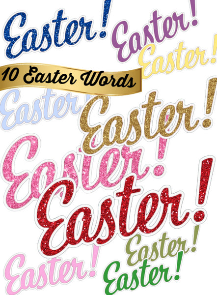 10 Easter Words - Glitter too!