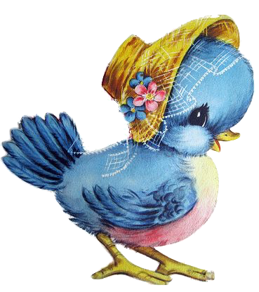 Blue Bird Wearing Bonnet
