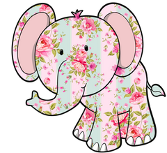 Elephant in Deb's Shabby Chic Pink Roses