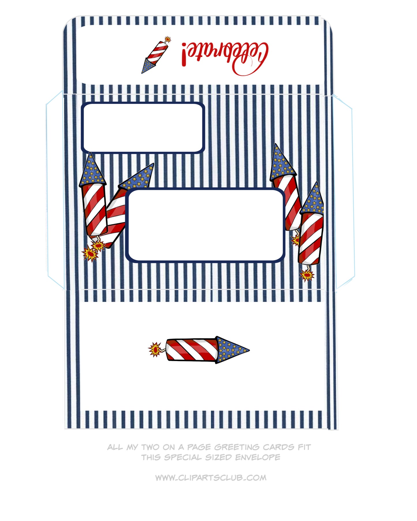 Celebrate! Greeting Card with Pocket & Pull Out Rocket Plus Matching Envelope!