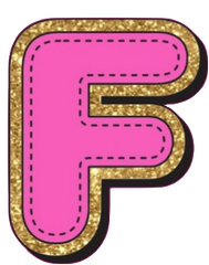 Bright Pink Alphabet trimmed in glittery gold Very Girly!