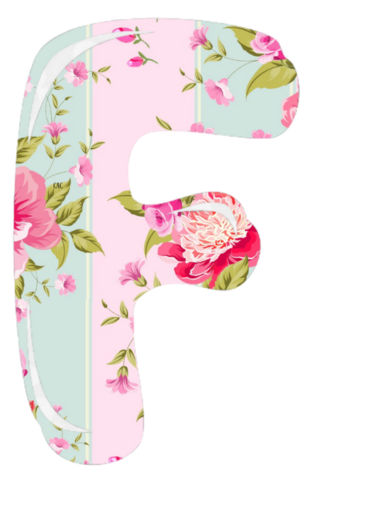 Letter F Beautiful Letter in Deb's Shabby Chic Pink Roses