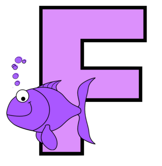 F Letter - Fish  PNG format