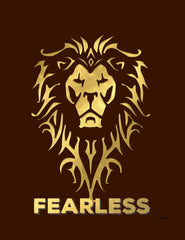 Fearless - Lion Print 8X10 - BROWN