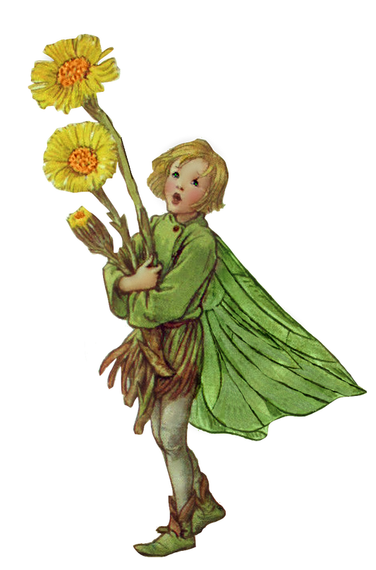 Green Fairy Holding Flowers