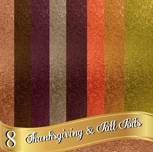 Thanksgiving & Fall Foils Bundle - 8 Images 12x12 Backgrounds