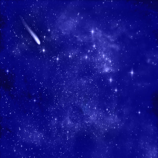 Falling Star Dark Blue Sky Background 12x12