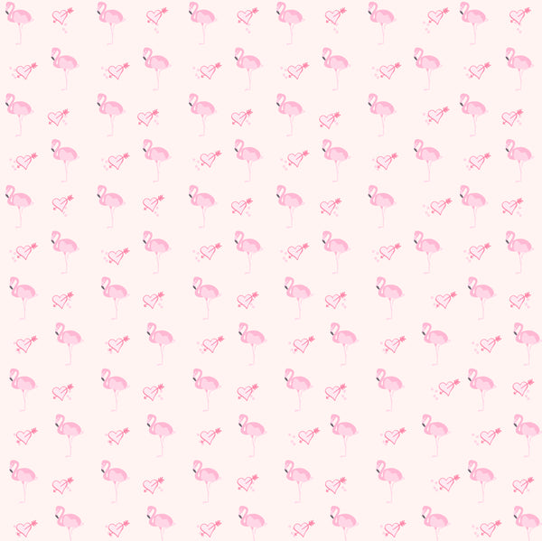 Flamingo Love Light Pink Background 12x12 Printable Scrapbook page