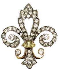 Gold Diamond or Rhinestone Fleur de lis French Bling Embellishment