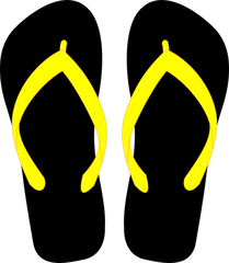 Yellow Flip Flops  transparent back png image - Clip art  for Summer, beach, pool scrapbooking