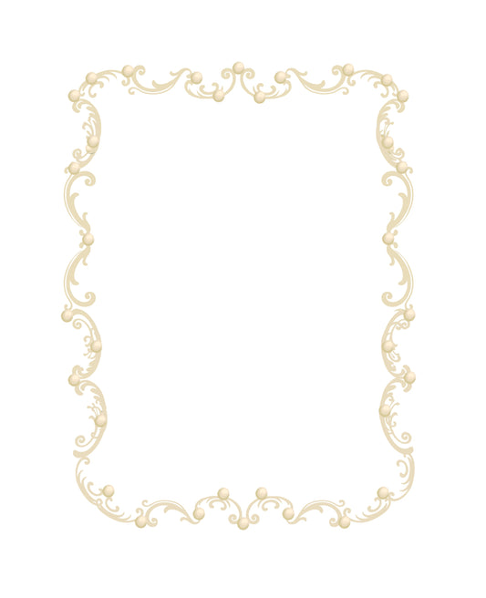 Gold Cream Flourish Frame Outline Background
