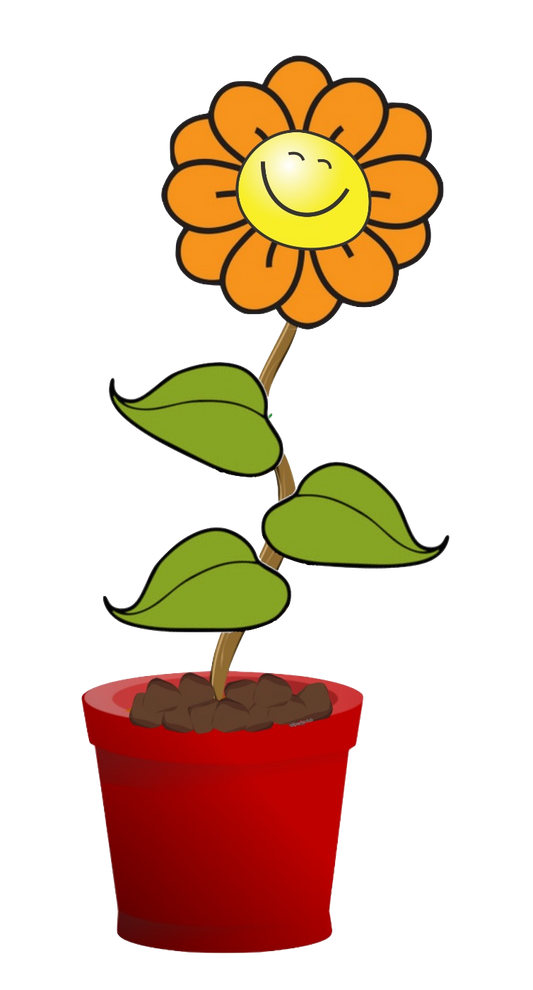 Flower Pot Smile - Orange/Yellow