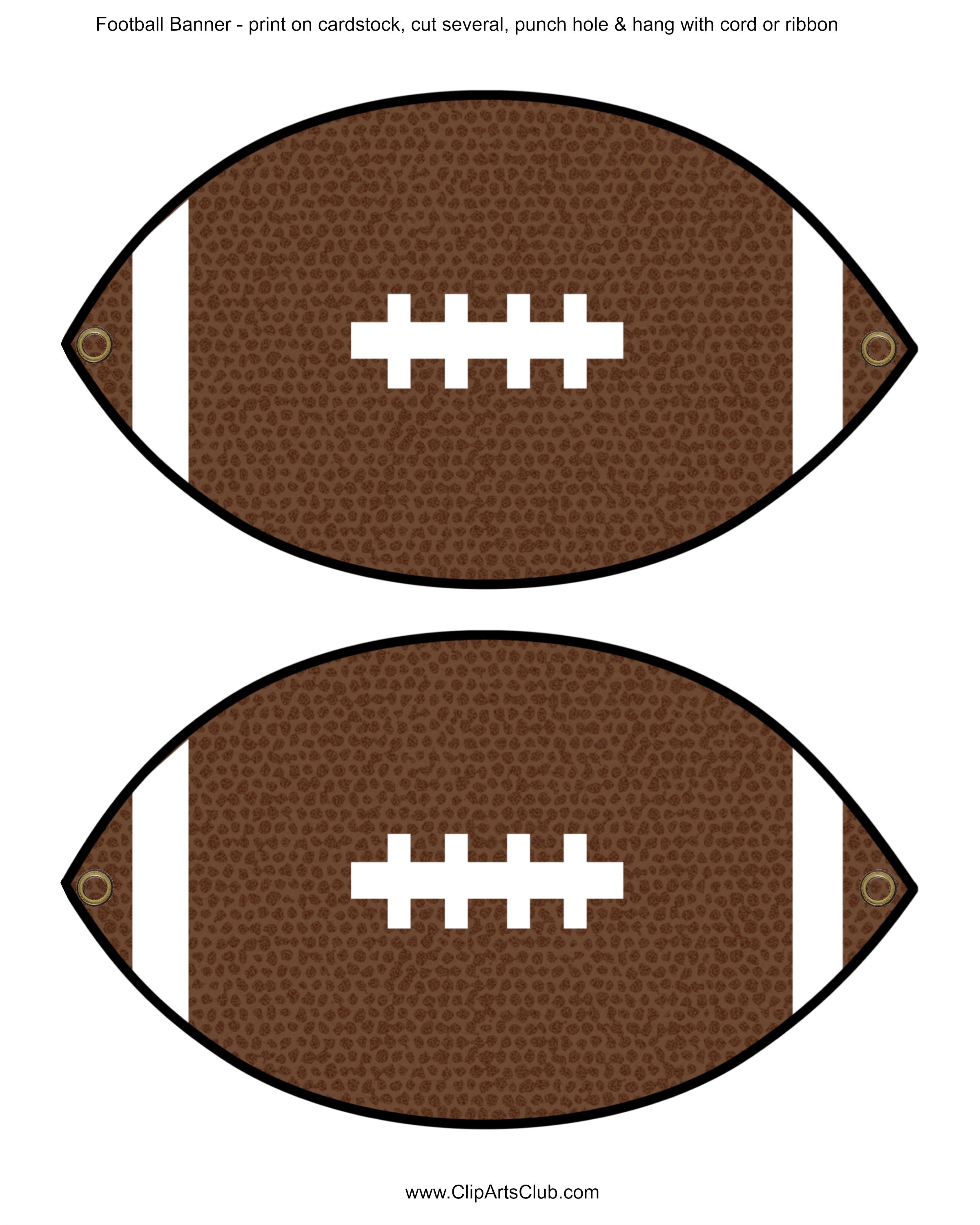 Football printable party banner Moms Craft Club