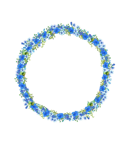 Forget Me Not Blue Wreath