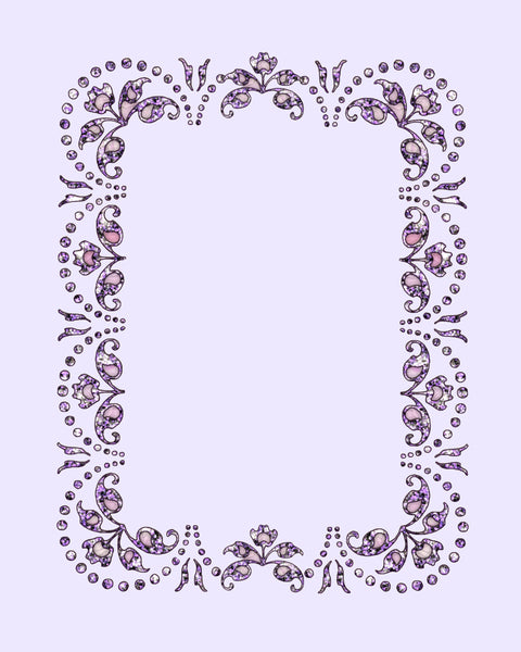 Jeweled Framed Page 8x10 Lavender