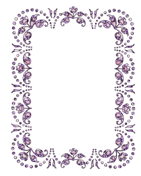 Transparent Lavender Jeweled Border -  Frame Template, Design Element or Transfer