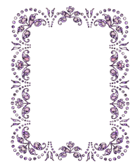 Transparent Lavender Jeweled Border -  Frame Template, Design Element or Transfer