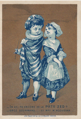 Old Vintage French Postcard Romance Couple