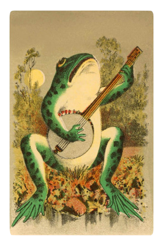 Vintage frog singing