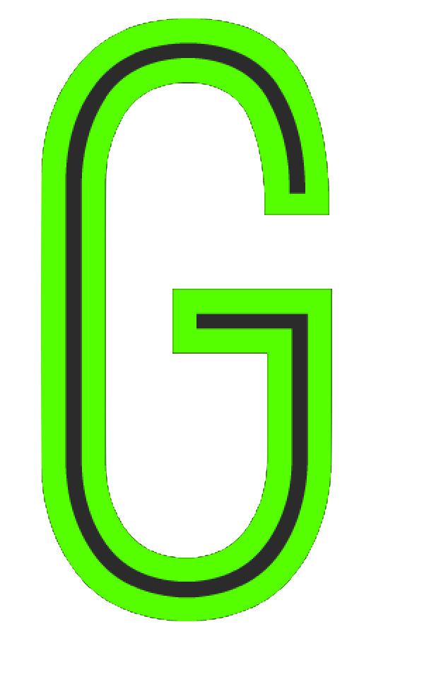 Alphabet Set - Green Neon Stick Caps