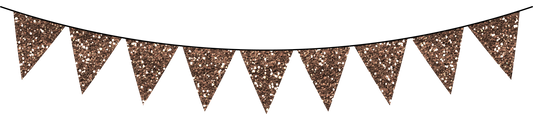 Glitter Bunting Flag - Banner - Color - Brown - GBF95