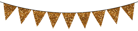 Glitter Bunting Flag - Banner - Color - Gold - GBF50