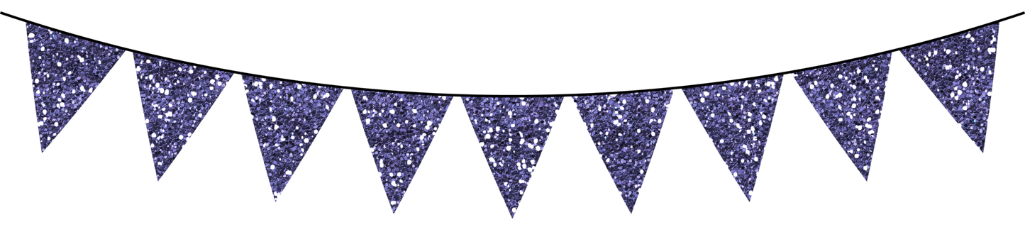 Glitter Bunting Flag Banner - Lavender