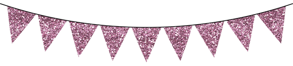 Glitter Bunting Flags SET - Banner  -Various Pinks