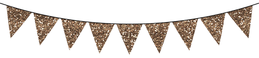 Glitter Bunting Flag Banner - Taupe - Brownish