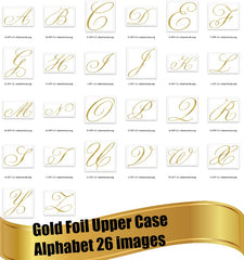 Beautiful Fancy Gold Foil Upper Case Alphabet #GFFUC
