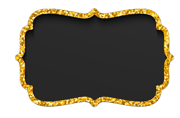 12 Gold Glitter Labels transparent backs - 12 images