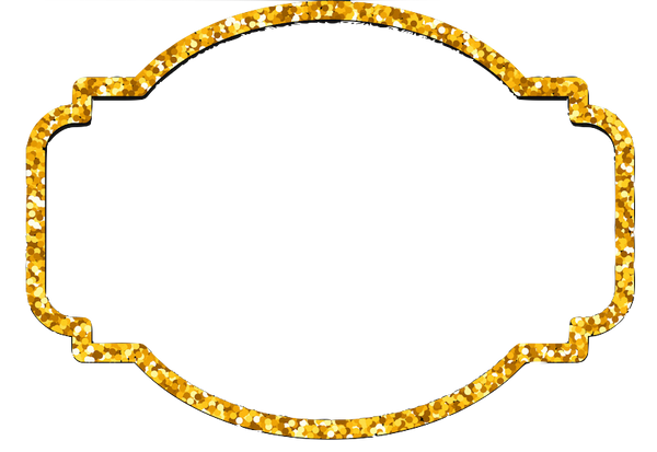 12 Gold Glitter Label Frames Bundle - Outlines - Transparent middles - Tiny frames or outlines