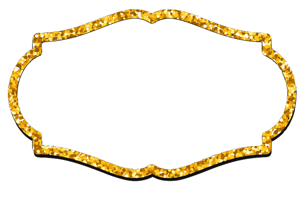12 Gold Glitter Label Frames Bundle - Outlines - Transparent middles - Tiny frames or outlines