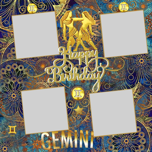 Gemini 12x12 Scrapbook Page Printable - Add your Photos