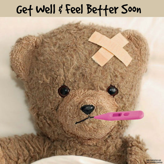 Get Well Feel Better Soon Teddy Bear Facebook Greeting