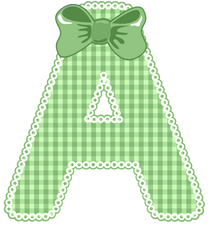 Green Gingham Baby Alphabet A-Z 26 letters