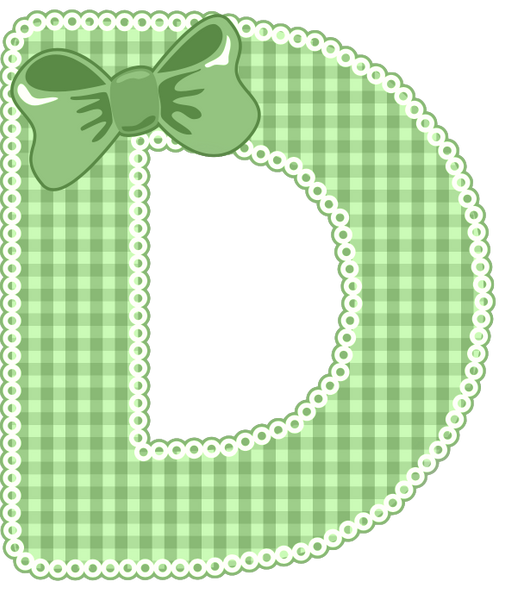 Green Gingham Baby Alphabet A-Z 26 letters