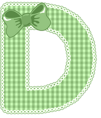 Green Gingham Baby Alphabet A-Z 26 letters