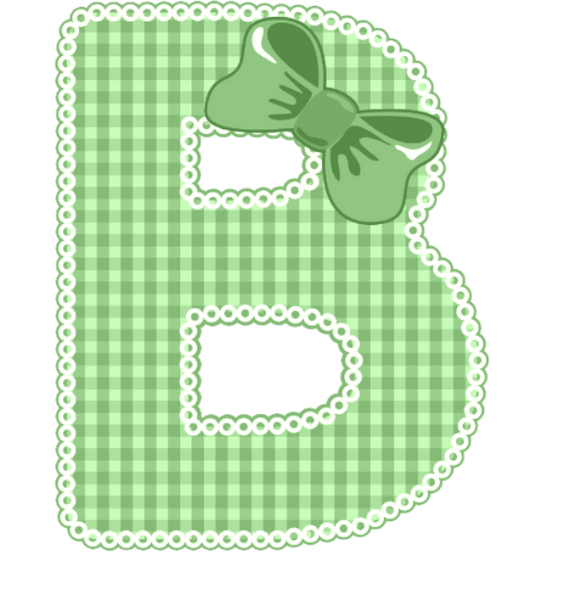 Green Gingham Baby Alphabet A-Z 26 letters