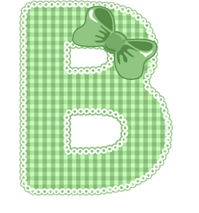 Green Gingham Baby Alphabet A-Z 26 letters